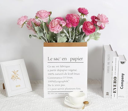 IPOPU Fake Peonies Artificial Ranunculus Flowers 6pcs 18Heads Pink Flowers Combo Hot Pink Silk Flowers 20.47" Artificial Flowers Bulk for Faux Floral Arrangements Home Table Decor (Multi-Pink)