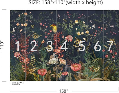 Cliouar-Idyllic Flower Girl Room Wallpaper Mural Bedroom Living Room Decor 158" x 110"(Not Self-Adhesive)