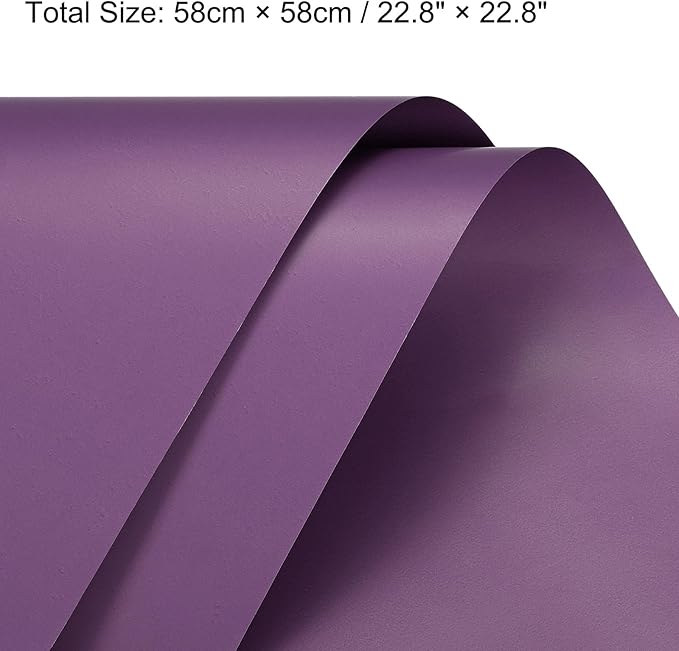 MECCANIXITY Pearlescent Film Flower Wrapping Paper 22.8x22.8 Inch Waterproof for DIY Crafts, Gift/Gift Box Packaging Dark Purple 20 Pcs