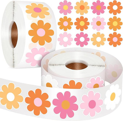1200 PCS Boho Daisy Stickers Flowers Stickers Retro Daisy Decals 60s 70s Party Favors for Kids Scrapbook Cups Gift Birthday Decor Teacher Reward School Supplies Incentives