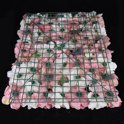6 Pcs Artificial Flower Wall Panels 60x40cm 3D Flower Background for Wall, Wedding Flower Decorations Wall Silk Rose Panels for Photo Areas, Stage Background(Dahlia + Rose + Hydrangea)
