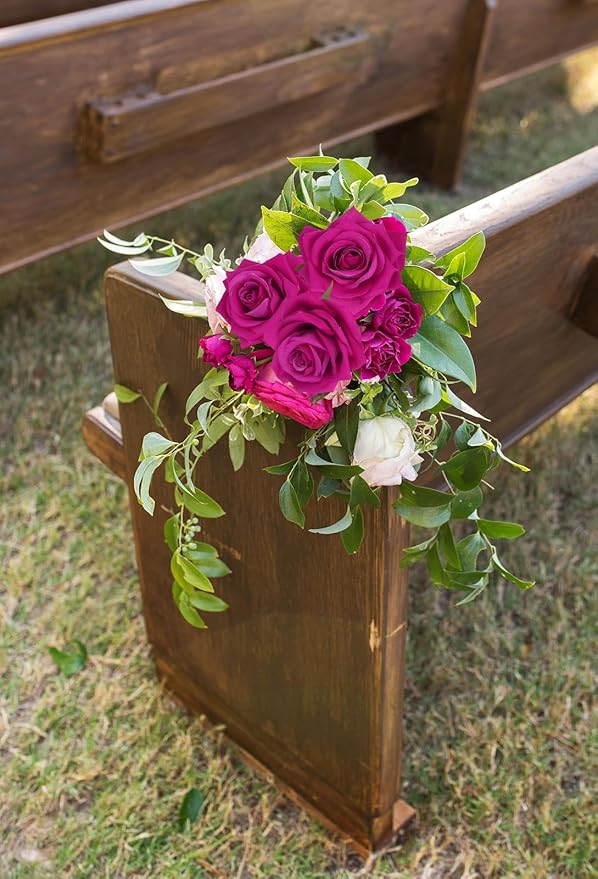 Artificial Roses 16pcs Velvet Deep Pink Roses Silk Flowers 3.94" Roses Artificial Flowers for Wedding Flowers for Centerpieces Home Party Decor (Deep Pink)