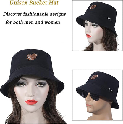 ZLYC Unisex Fashion Embroidered Bucket Hat Summer Fisherman Cap for Men Women
