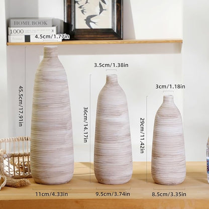 ALMA 18 inch Extra Tall Floor Vase for Home Decor, Large Boho Vase for Tall Pampas Grass, Cream Ceramic Flower Vase for Centerpieces, Living Room Floor, Entryway Floor, Mantel, Bookshelf