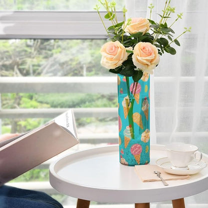 ALAZA Ice Cream Donuts Pattern Flower Vases for Home Decor Kitchen Bedroom Living Room Bathroom Office Table Decorations