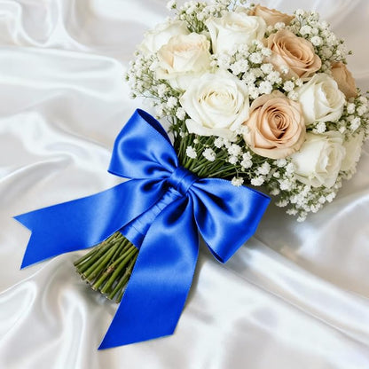 1-1/2" x 50 Yards Satin Ribbon - Roya Blue Silk Ribbon with Spool - Ideal for Gift Wrapping, Floral Bouquets, Crafts, Wedding Party Decorations, Christmas and Sewing Projects