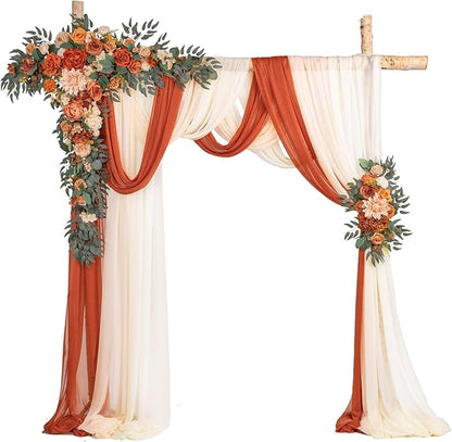 TINGE TIME Artificial Arch Flowers Kit Pack of 5, Fall Wedding Decorations for Reception with Hanging Flowers, Wedding Arch Silk Floral Arrangements Ceremony Backdrop Bridal Shower Outdoor Party Decor