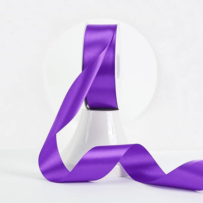 MEEDEE Purple Satin Ribbon 1-1/2 Inch Purple Ribbon Lux Double Faced Satin Ribbons by 50 Yards Polyester Satin Ribbons for Crafts, Weddings, Flower Bouquet, Holiday Decorating