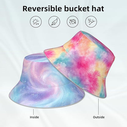 Bucket Hat Double-Side-Wear Reversible Sun Hat Beach Travel Hiking for Women Men