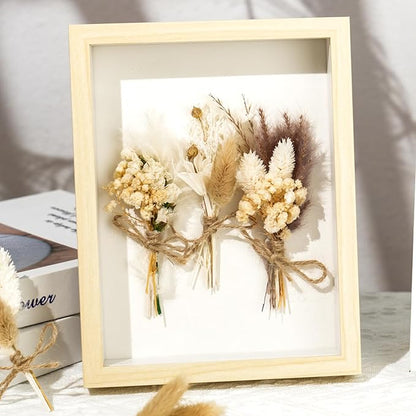 12 Pack Dried Flower Bouquet Mini Natural Pampas Grass for Crafts Small Dried Embossing Florat with Stem Boho Artificial Arrangement Wedding Derco Flowers Bundles for Vases, Wedding, Home, Party