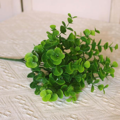 8-Pack Eucalyptus Plant – Fake Eucalyptus Artificial Plants, UV Resistant Faux Greenery for Indoor Outdoor Home Office, Classroom & Wall Décor