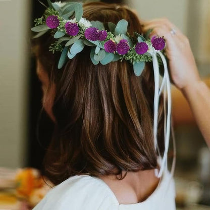 220 Pcs Dried Flowers Heads for Crafts Purple Globe Amaranth Natural Dried Gomphrena Globosa Flower Bulk Dry Flower Arrangements for Wedding Decor Home Party Headband DIY