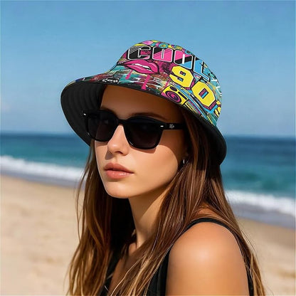 Bucket Hat for Women Men Unisex Sun Cap Packable Outdoor Fisherman Hat Headwear,Reversible Double-Side-Wear