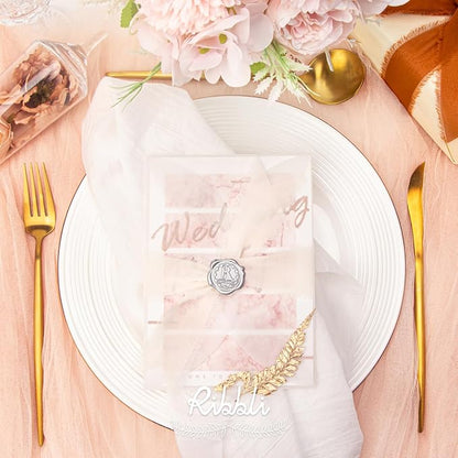 Ribbli Fall Chiffon Ribbon 1.5 inch x 30 Yard Handmade Silk, Cream/Beige/Terracotta Fringe Chiffon Ribbon for Wedding Invitations, Bridal Bouquets Wrapping, Flower Arrangement Decoration