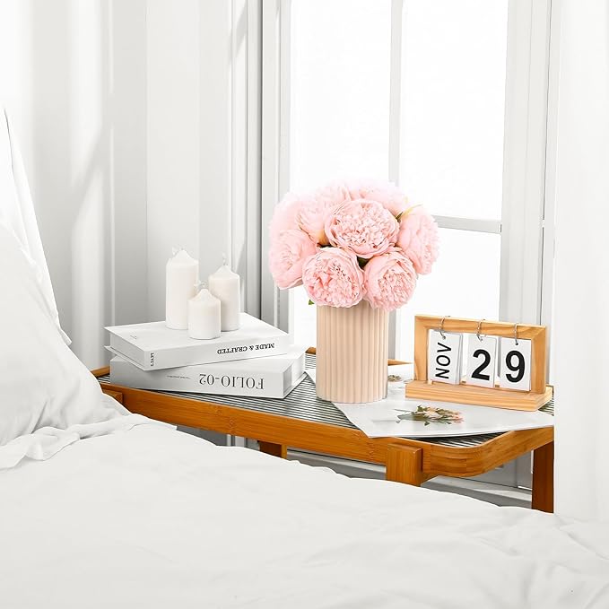 ucky 10 Packs Peonies Artificial Flowers Artificial Peonies Fake Peonies Artificial Flowers Peonies Bouquet for Centerpiece Table Wedding Party Home Decor (Light Pink)