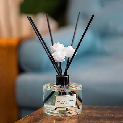 CULTURE & NATURE Reed Diffuser Set 6.7oz (200ml) Lilac Garden Scented Diffuser with Sticks Home Fragrance Reed Diffuser for Bathroom Shelf Decor