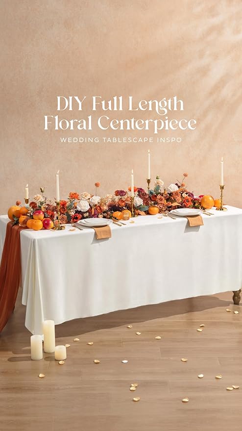 Ling's moment Flowers 16pcs Burnt Orange Rust Blooming Peonies Artificial Flowers with Stem, Artificial Peony Flowers for DIY Wedding Decorations Centerpieces Bouquets Boutonnieres