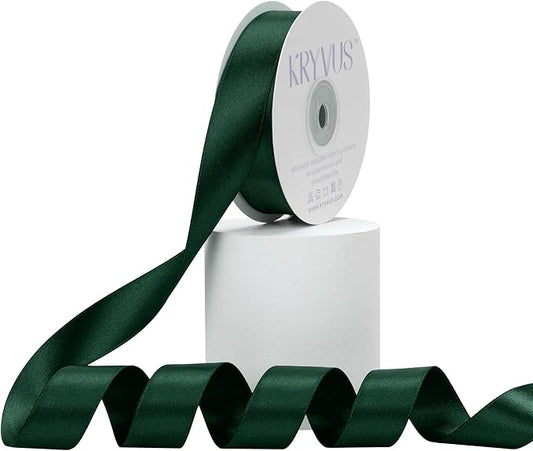 Hunter Green Satin Ribbon, Double Faced 7/8 Inch X 25 Yards Hunter Green Ribbon, Premium Satin Ribbon for Gift Wrapping, Crafts, Hair Bow Making, Sewing, Flower Bouquet, Wedding Party Decor