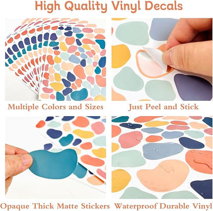 AOWDIAO 720 Pcs Irregular Polka Dots Stickers Peel and Stick Decals for Bedroom, Nursery, Living Room, Bathroom, Classroom, Vinyl Stickers for Wall, Car, Water Bottle, Laptop, Phone Case Decor