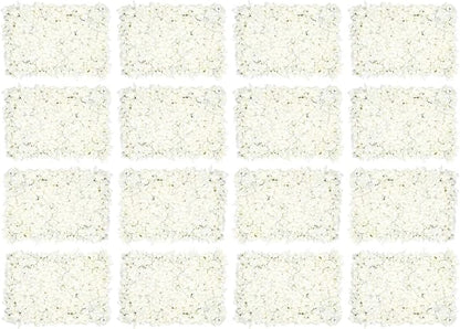 Flower Wall Panel Floral Backdrop,20Pack Flower Wall Decor,Floral Mat Silk Rose Hydrangea Background,Silk Rose Wall,Artificial Flower Backdrop Faux Flower Panel for Wedding,15.7"x 23.6"