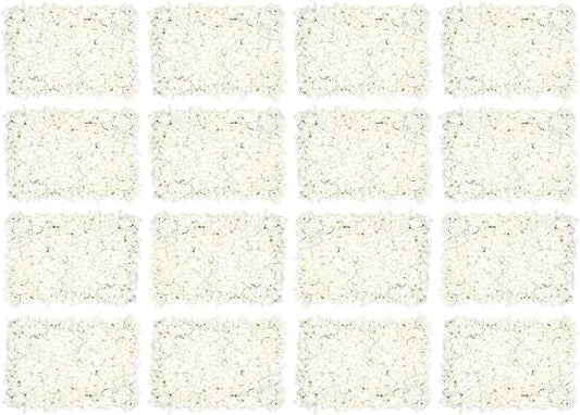 Flower Wall Panel Floral Backdrop,20Pack Flower Wall Decor,Floral Mat Silk Rose Hydrangea Background,Silk Rose Wall,Artificial Flower Backdrop Faux Flower Panel for Wedding,15.7"x 23.6"