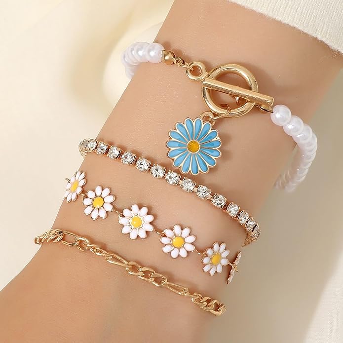 70Pcs 7 Colors Enamel Daisy Flower Charms for Jewelry Making Gold Plated Sunflower Charm Spring Summer Floral Pendant for Bracelet Necklace Earrings Keychains DIY Craft Supplies Accessories-13mm