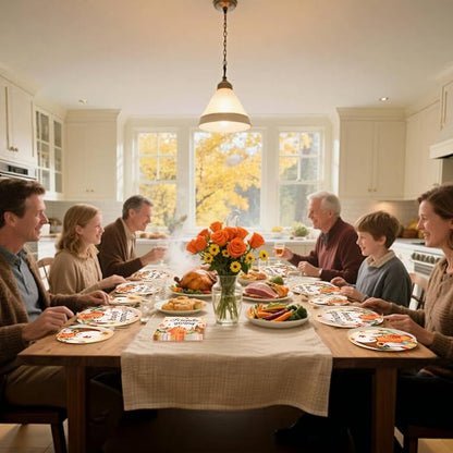 Friendsgiving Plates and Napkins Sets for 50 Guests, Thanksgiving Paper Plates and Napkins Party Supplies for Thanksgiving Friendsgiving Party Decorations