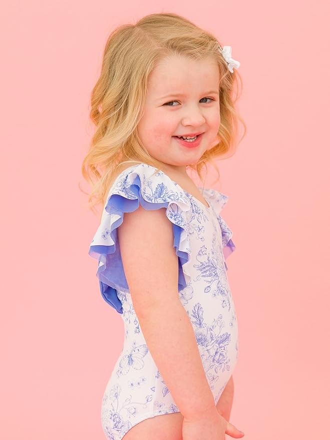 RuffleButts® Baby/Toddler Girls Ruffle Strap One Piece Swimsuit w/UPF 50+ Sun Protection