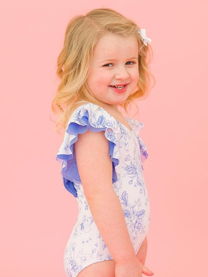 RuffleButts® Baby/Toddler Girls Ruffle Strap One Piece Swimsuit w/UPF 50+ Sun Protection