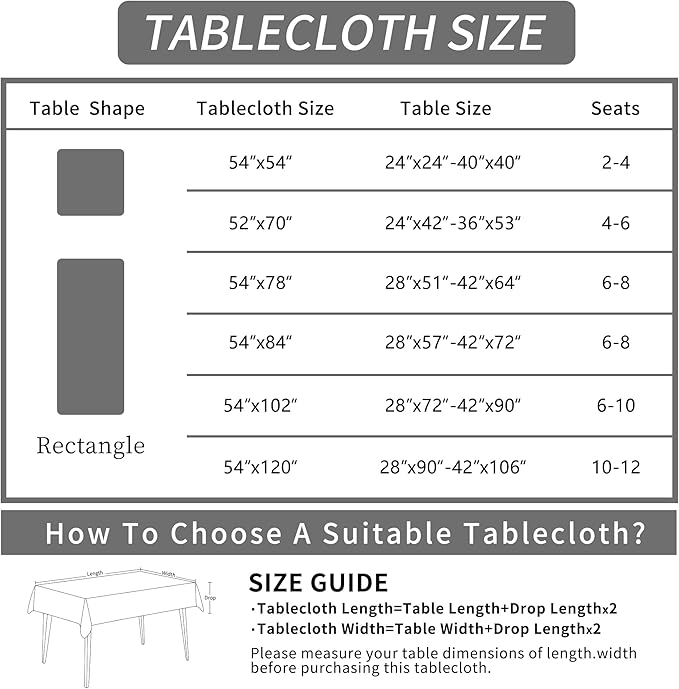 Rectangle Table Cloth,100% Waterproof Tablecloth Oil Proof Spill Proof Vinyl Table Cloth, Wipe Clean Plastic Table Cover for Dining, Camping, Indoor and Outdoor 54" x 78",Leaf
