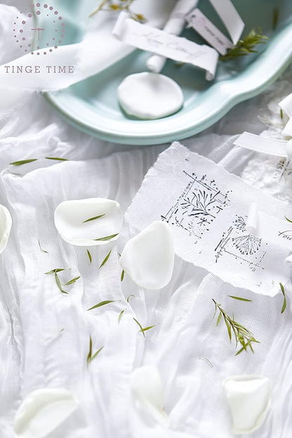 TINGE TIME 200pcs Silk Flower Petals for Wedding, Rose Petals for Decoration, Fake Flower Petals for Bridal Showers, Flower Girl Petals for Anniversaries and Parties (Ivory)