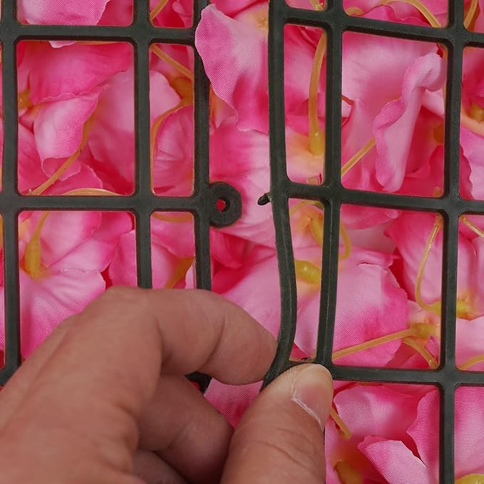 20PCS Artificial Floral Wall Backdrop, 3D Flower Wall Panel, Realistic Silk Flower Backplanes, Roll Up Fake Flower Background for Valentines Wedding Party Photo Arrangement Outdoor Decor(Deep Pink)
