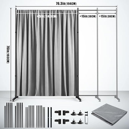 Photography Backgroud/Backdrop –Width Adjustable Thick & Opaque Fabric for Studio, Party, or Video Backdrop– Perfect for Portraits, Events, and Professional Shoots (Gray, 6FT X 6FT)