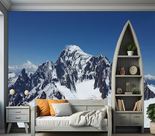Eierme-Beautiful Mountain View Mural Wallpaper Peel and Stick 160" x 114"
