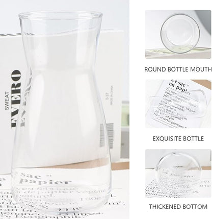 DARENYI Clear Glass Vase for Centerpieces, Home Decor, 8 inch Tall Large Opening Glass Flower Vase for Bouquet, Shelf, Centerpiece, Living Room, Office, Wedding or Gifts