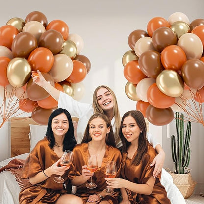 60pcs Fall Balloons 12inch with Brown Sand White Nude Metallic Gold Burnt Orange Balloons for Thanksgiving Fall Baby Shower Birthday Party Decorations