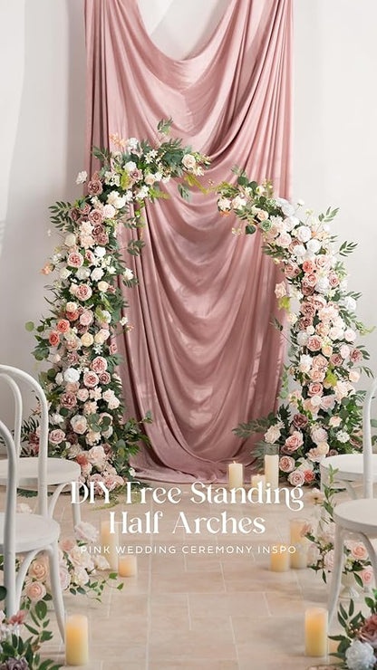 Ling's Moment Artificial Flowers 16pcs Blush Pink Silk Roses with Stems Real Look, 3.5" Fake Ombre Slate Pink Vendela Roses Bulk for DIY Wedding Bouquets Centerpieces Party Baby Shower Home Decoration