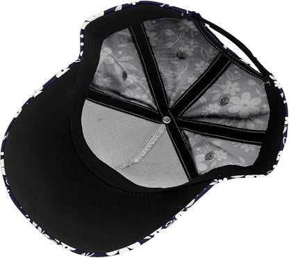 Floral Baseball Cap for Women Fashionable Adjustable Dad Hat Low Profile Running Hat for Summer Sporting Working Hiking