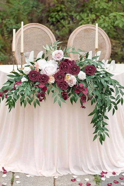 Burgundy Roses with Crystal 50PCS Artificial Rose Flowers with Stems 2.95" Burgundy Flowers Artificial Foam Roses for Bridal Shower Wedding Bouquets Centerpiece Home Table Decor