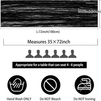 12 Pack Boho Gauze Table Runner 35x72 Inch - Rustic Cheese Cloth Long Table Runner for Wedding, Bridal Shower, Birthday Party Decor (Black)