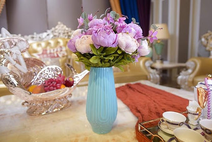 Fule 2 Pack Large Artificial Peony Silk Flower Bouquets Arrangement Wedding Centerpieces (New Purple)