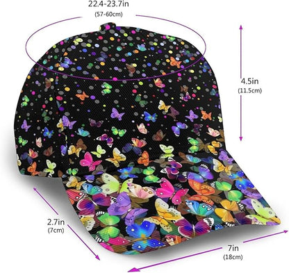 Pastel Cornflowers Floral Baseball Cap Dad Hats All-Over Print Fashion Accessory 100% Polyester Adjusts to Fit Most