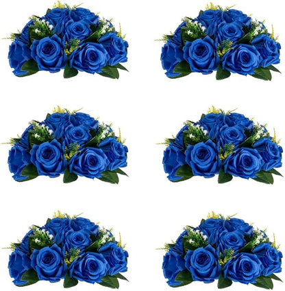 Flower Centerpieces for Wedding Tables: Wedding Table Decorations Royal Blue Flower Balls Centerpieces for Engagement Cerebration Party Center Pieces 6 Packs