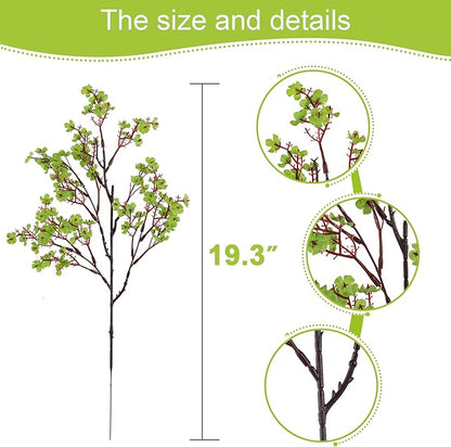 Hananona 10 Pcs Babys Breath Green Flowers Artificial Gypsophila Flowers St. Patrick's Day Fake Silk Flowers for Home Decor Spring Floral Arrangement Table Centerpieces