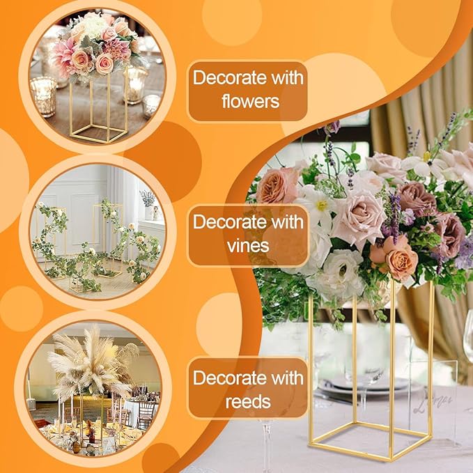 20pcs Gold Wedding Flower Stand,23.6inch Wedding Table Centerpieces,Gold Centerpiece for Birthday Party Event Table Decoration