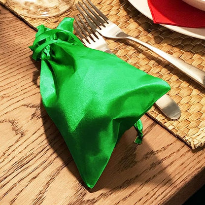 3" x 4" Green Satin Gift Bags, Jewelry Bags, Wedding Favor Silky Drawstring Bags Baby Shower Christmas Gift Bags 50 per Pack