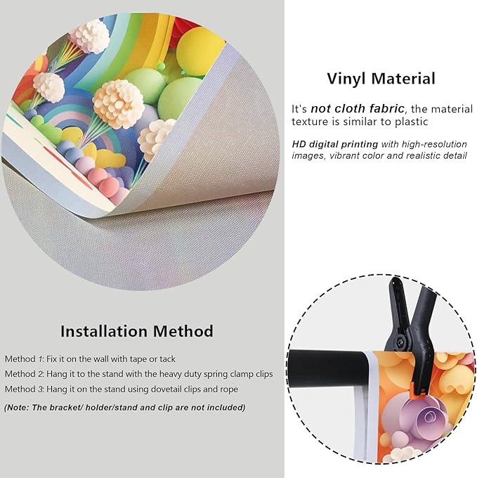 YongFoto Paper Flowers Backdrop 20x10ft Colorful Cut Paper Floral Blossom Rainbow Arch Hot Air Balloon Honeycomb Ball Photography Background Lovely Party Banner Home Decor Photo Studio Booth Props