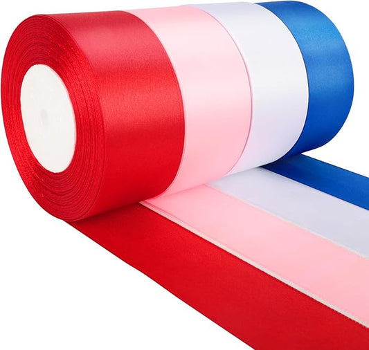 NESCCI 100 Yards Ribbon,1-1/2 Inch Satin Ribbon,Single Face Satin Ribbons,Perfect for Gift Wrapping,Wedding Decoration,Handmade Bows,Wrapping Bouquet and More
