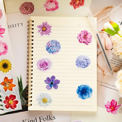 1200Pcs Flower Stickers, Flower Stickers Roll for Kids, Flower Roll Sticker for Scrapbooks, Water Bottle, Present Boxes Decorations(16 Styles)