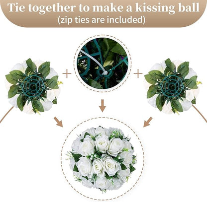 Sziqiqi Pack of 2 Fake Flowers, Silk Rose Flowers, Suit for Wedding/Party Centerpiece Road Lead Flower Rack Decorations, 2 Pieces